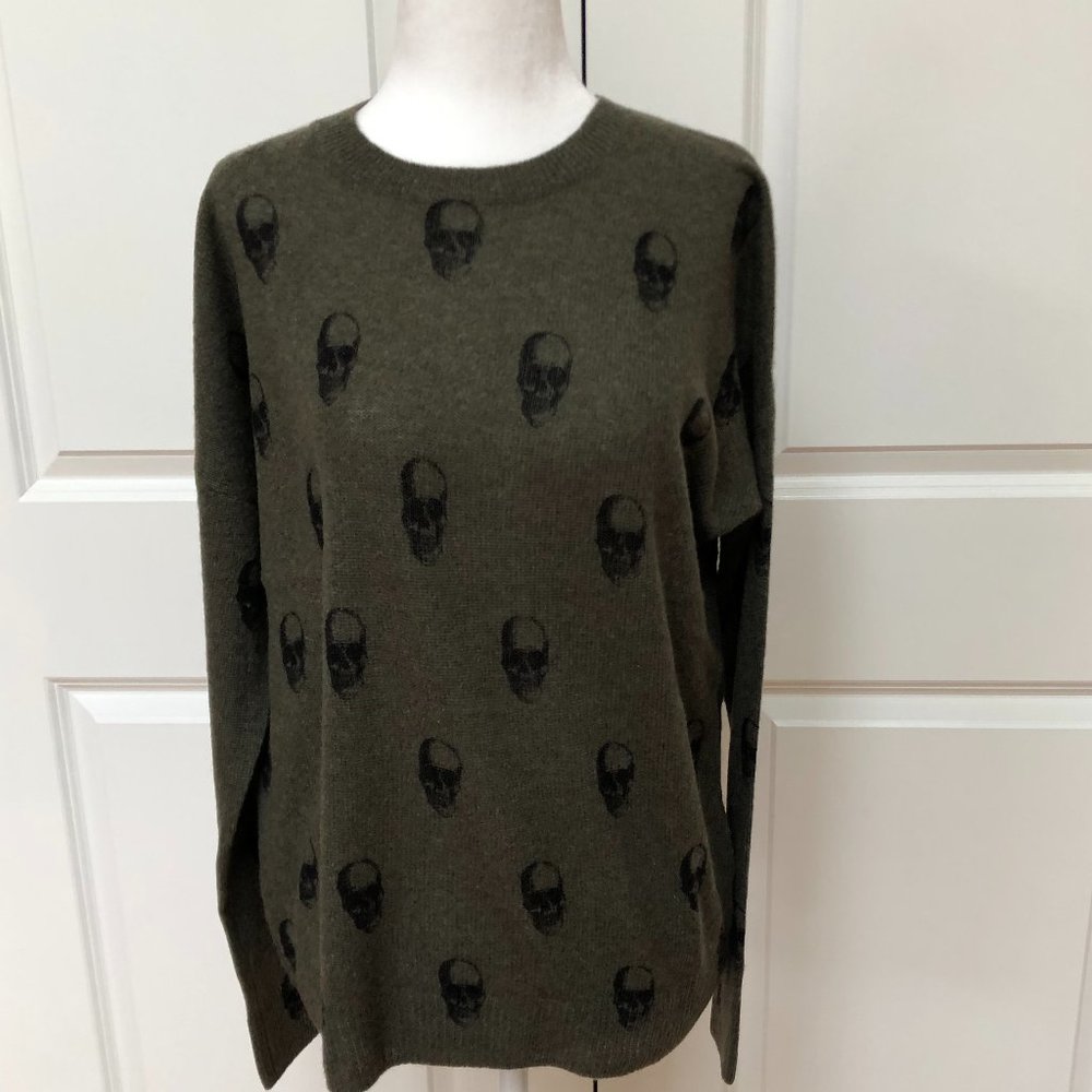 Only one!!!!SKULL CASHMERE Skull Print Cashmere Sweater